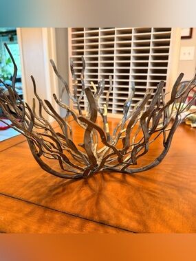 Vintage Brutalist Twig Bowl, No Brand 15" X 9" MCM